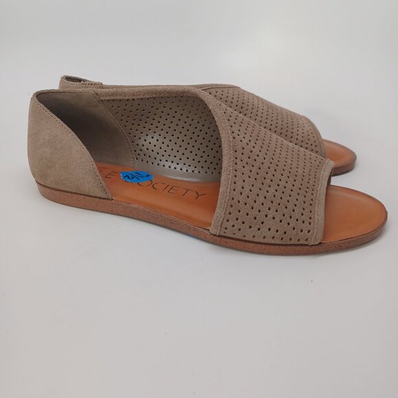 Sole Society Flats Colvan Perforated Suede D'Orsay Style Slip On Womens 7.5 NEW - Picture 10 of 13